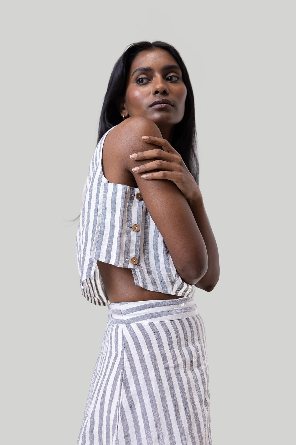 Breezy Summer Set in Linen Stripes