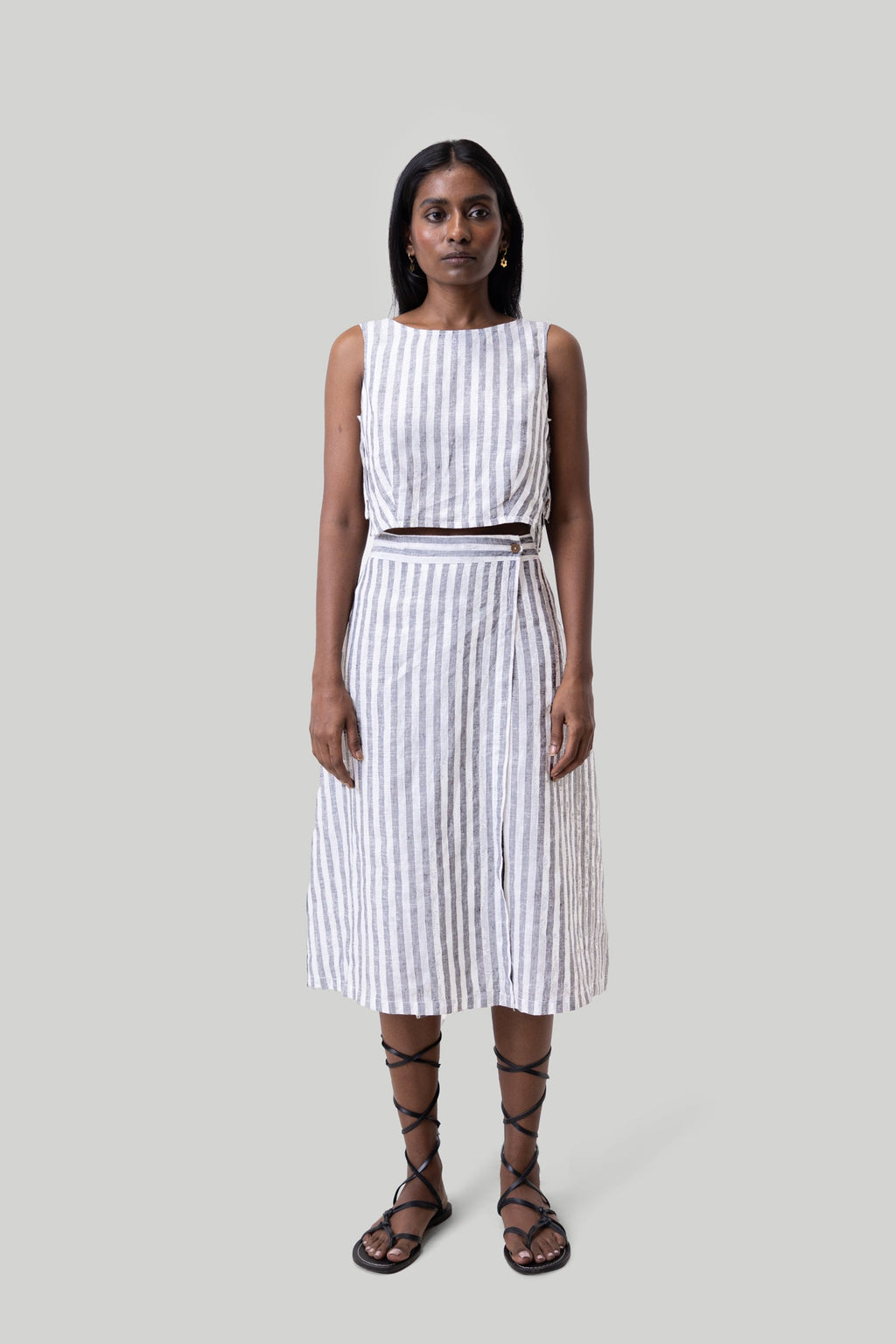 Breezy Summer Set in Linen Stripes