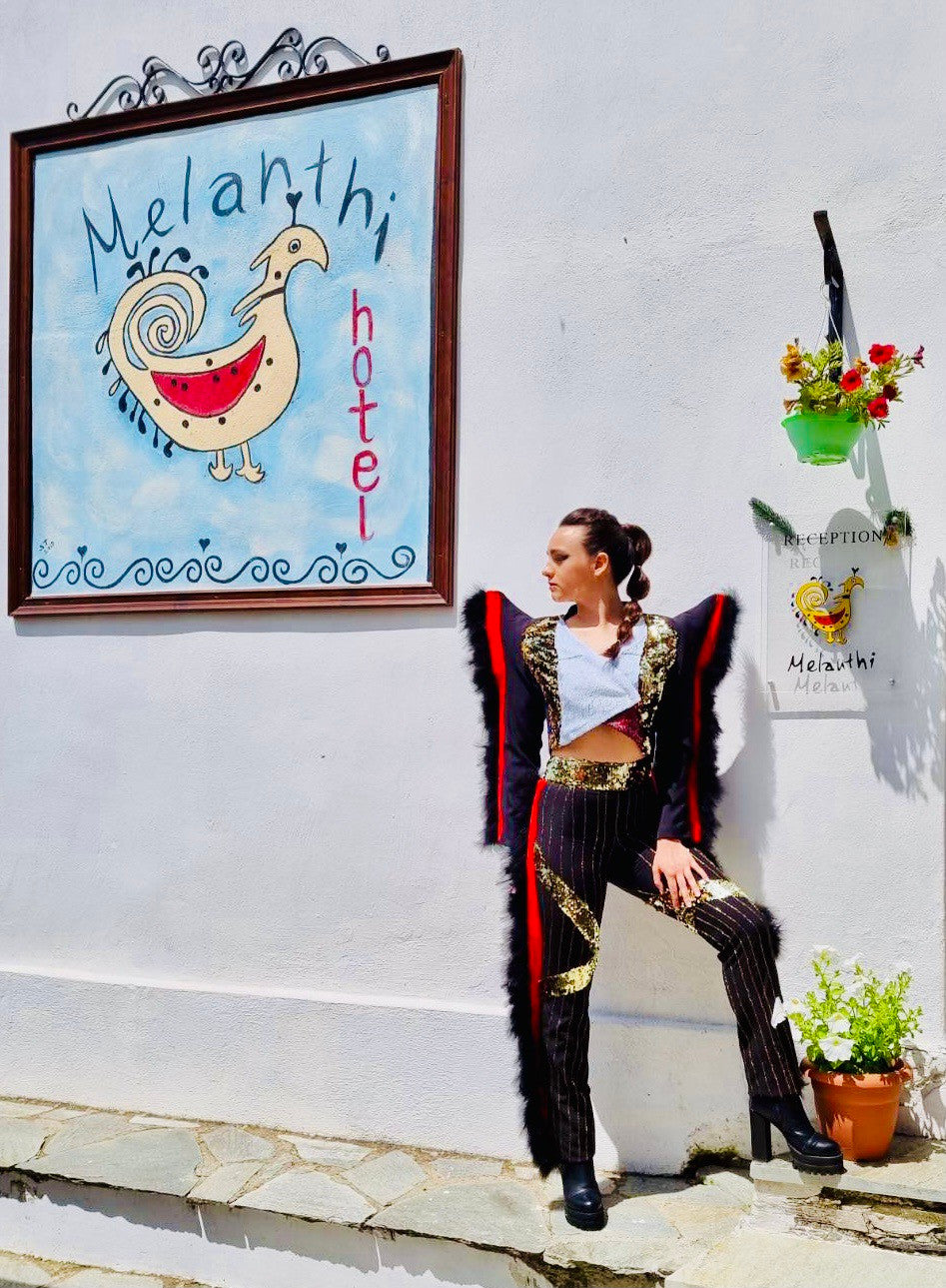 EVEZET Stunning Woman Suit Dedicated Design “Filiki Eteria “ Flag