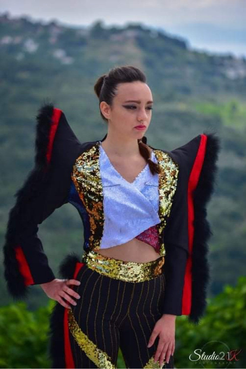 EVEZET Stunning Woman Suit Dedicated Design “Filiki Eteria “ Flag