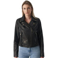 Women’s Natural Grain Black Biker Jacket