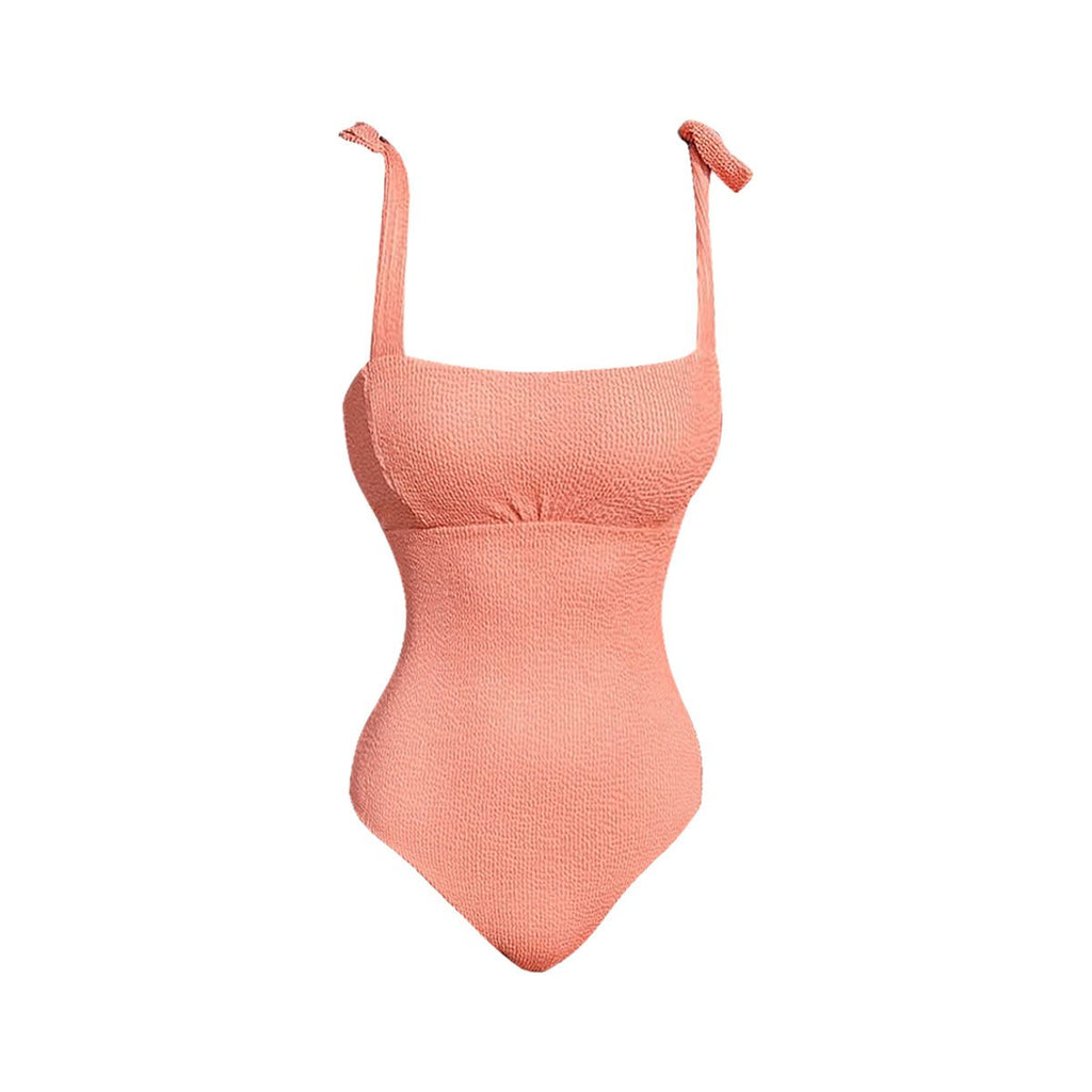 Square Neckline Swimsuit Coral